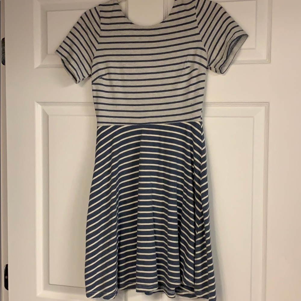 Doe & Rae Striped Dress w/ exposed back zipper (S)